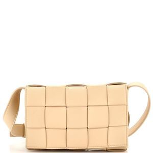 Bottega Veneta Cassette Crossbody Bag Maxi Intrecciato Leather Small Neutral